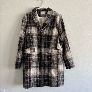 Lush Brown Plaid Women's Coat